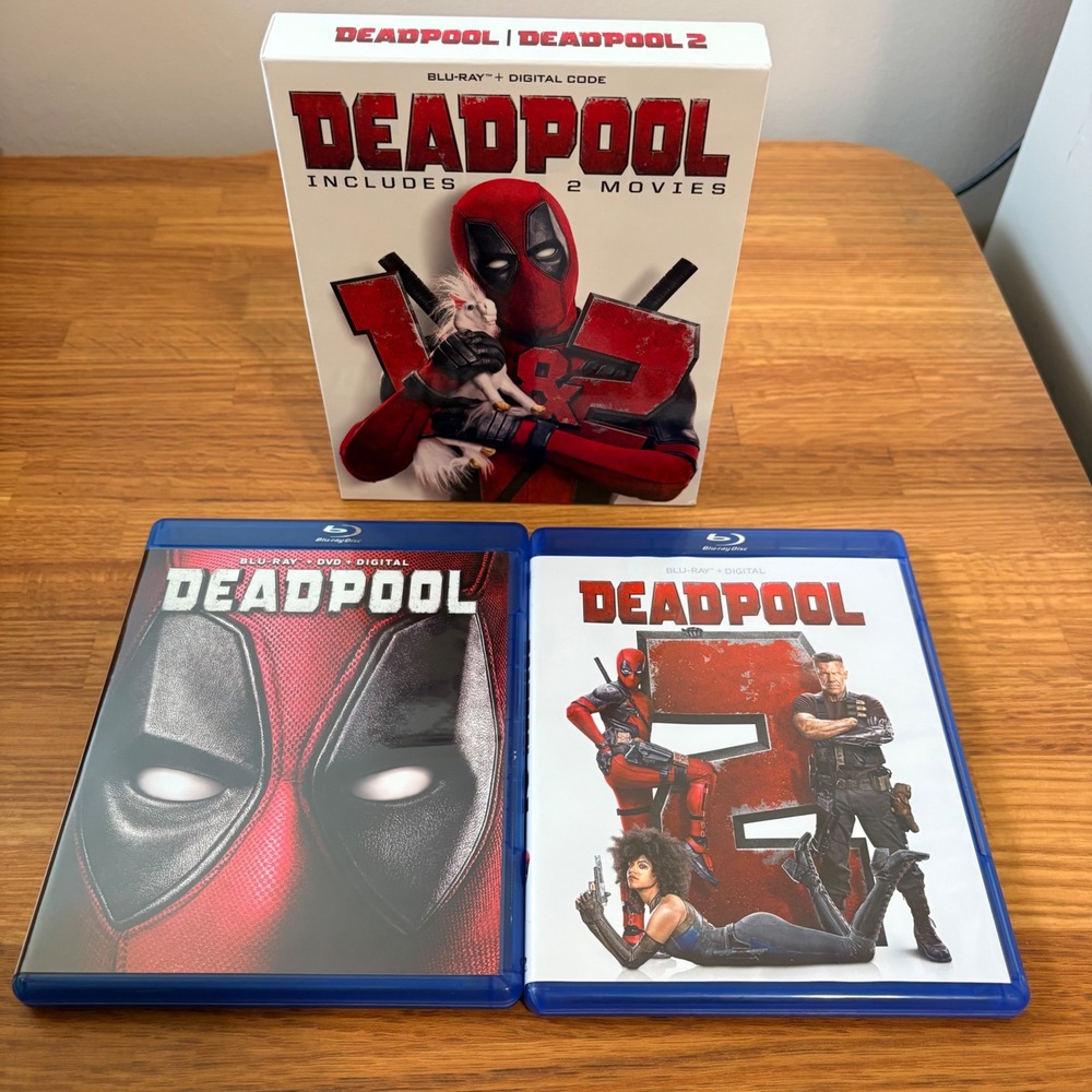 Deadpool 1 & 2 2-Movie Collection 20th Century Fox Blu-ray DVD Slipcover Set